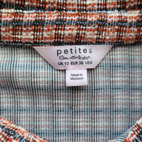 Miss Selfridge Petites jacket shirt Blazer Crop Puff Shoulder SZ 6 - Picture 4 of 11